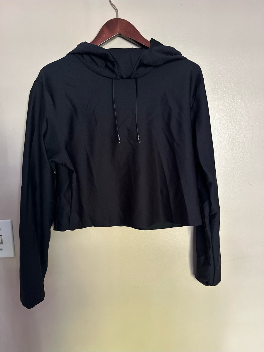 ultracor Black Cropped Hoodie with Drawstring
